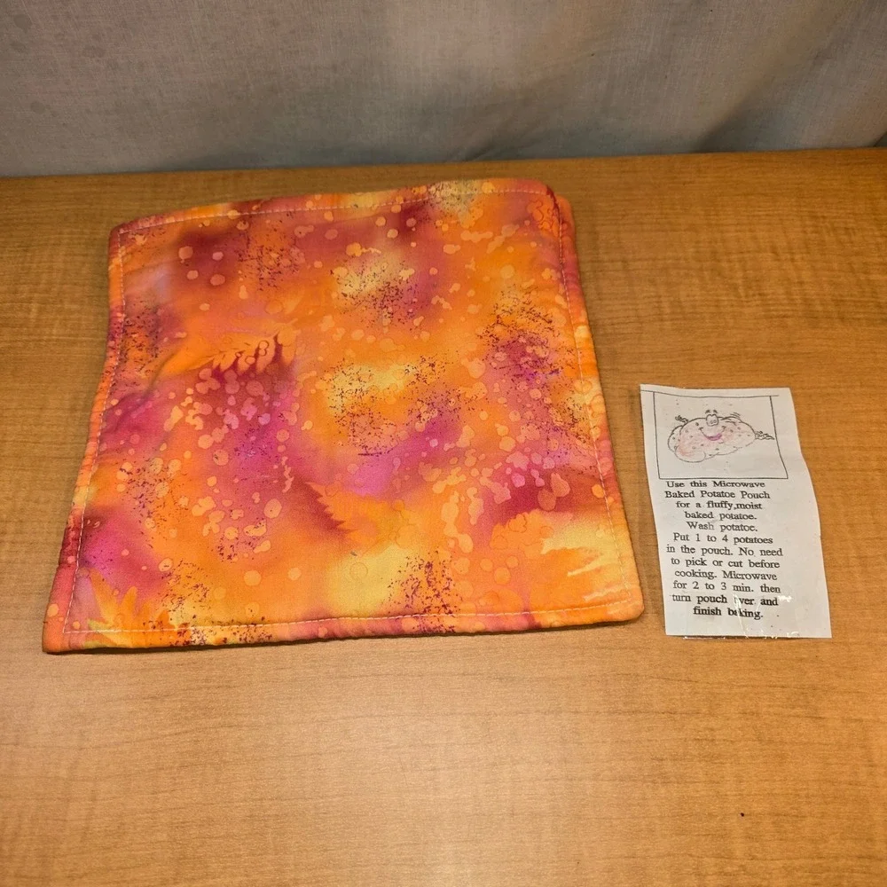 Handmade Microwave Baked‎ Potato Pouch Cooker with Directions 10x10
